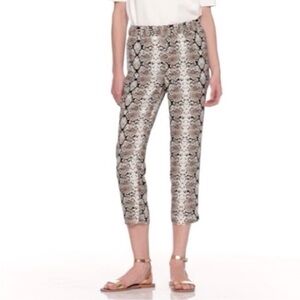 Banana Republic Hayden Snakeskin Print Cropped Elastic Waist Pants Sz XSP